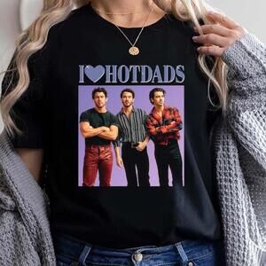 Jonas Brothers Hot Dads Meme Fan Graphic T-Shirt
